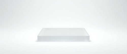 White rectangular platform podium stage isolated on light gray background for product display and presentation purposes.