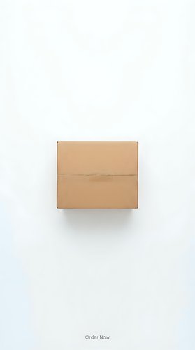 Closed cardboard shipping box isolated on white background, top view. Minimalist packaging concept for e-commerce, delivery, and logistics design.