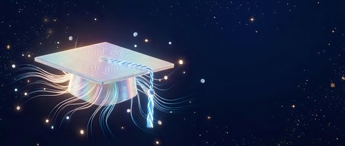 Glowing jellyfish floating in deep space with flowing tentacles against starry night sky background for fantasy and science fiction designs.