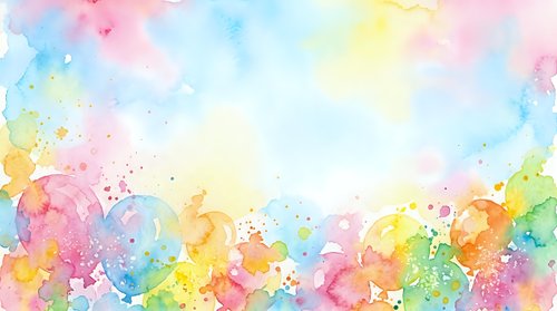 Colorful watercolor splash background with rainbow paint drops and artistic texture for creative design projects and decorative elements.