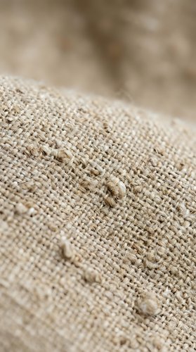 Natural burlap fabric texture with organic hemp fibers and rustic weave pattern for eco-friendly packaging and sustainable craft projects.