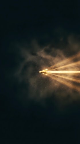 Golden light beam piercing through dark cosmic clouds with radiant rays spreading across starry space background for sci-fi and fantasy projects.