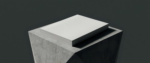 Modern concrete cube table with geometric cutout design on dark background for contemporary interior decor and minimalist furniture concepts.