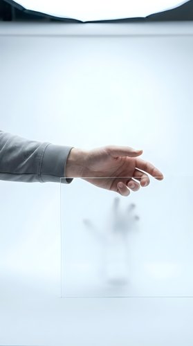 Business professional extending hand for handshake in modern office environment with mountain landscape view through window for corporate meetings.