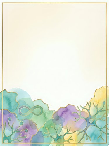 Watercolor floral border frame with pastel flowers and leaves in teal, purple, and yellow tones on cream background, isolated and ready for invitations, cards, and design projects.