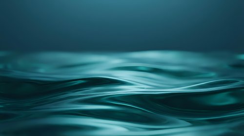 Abstract teal blue flowing waves with smooth gradients creating dynamic motion background for modern digital design and presentations.