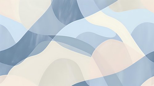 Soft flowing abstract waves in pastel blue and beige create gentle organic shapes and curves, forming a calming minimalist composition for modern interior design.